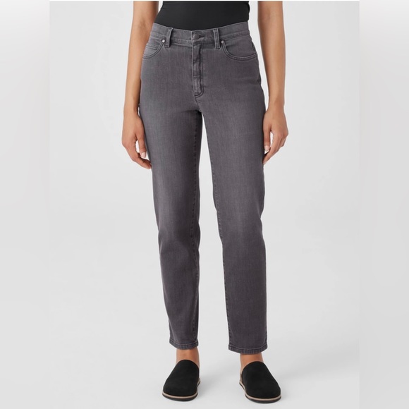 Eileen Fisher Denim - Eileen Fisher Organic Cotton Stretch Slim Jean - Carbon SIZE 8